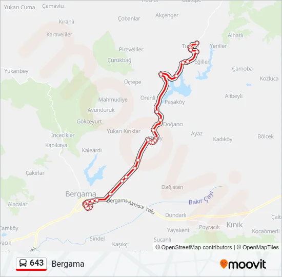 643 Bus Line Map