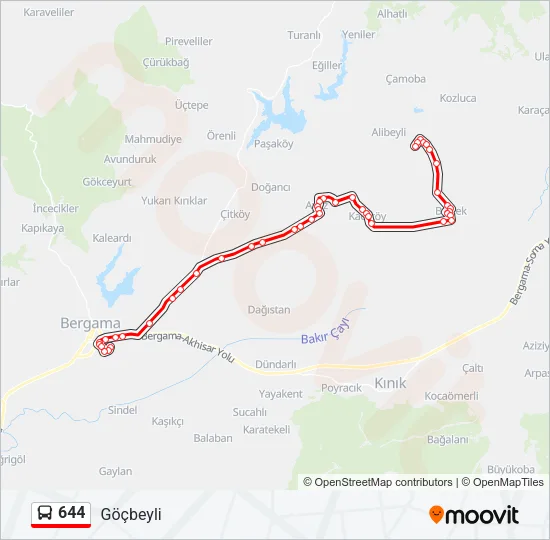 644 Bus Line Map