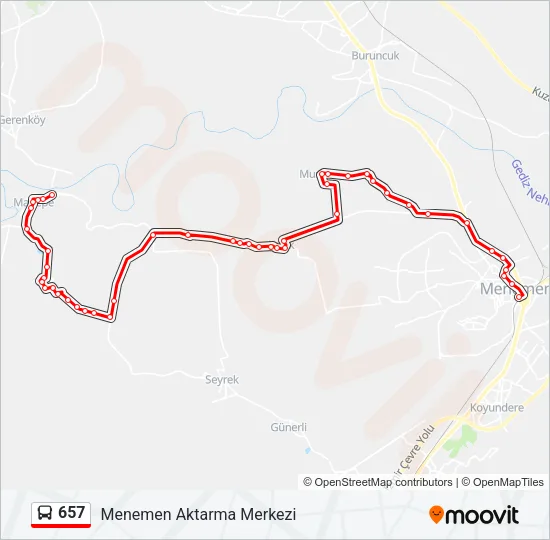 657 Bus Line Map