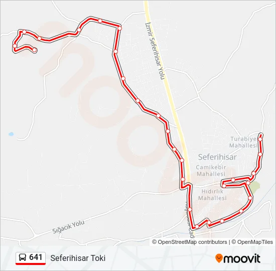 641 Bus Line Map