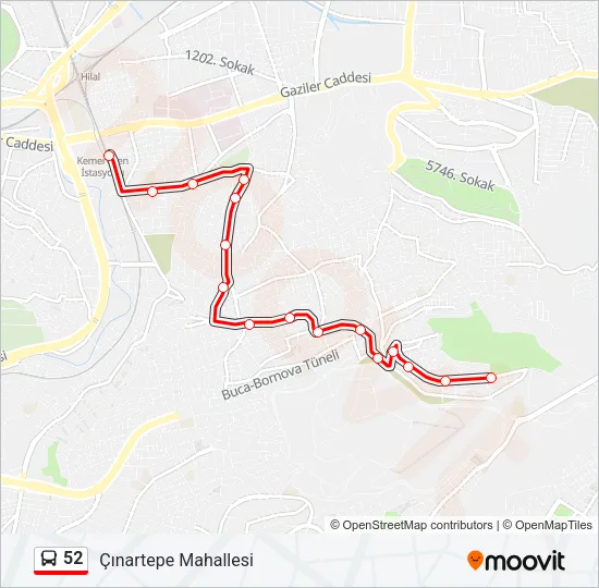 52 Bus Line Map