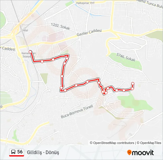 56 Bus Line Map
