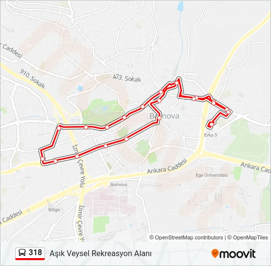 318 Bus Line Map
