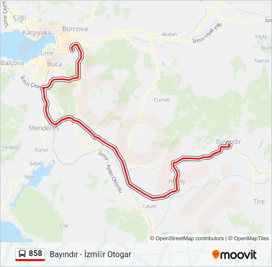 858 Bus Line Map
