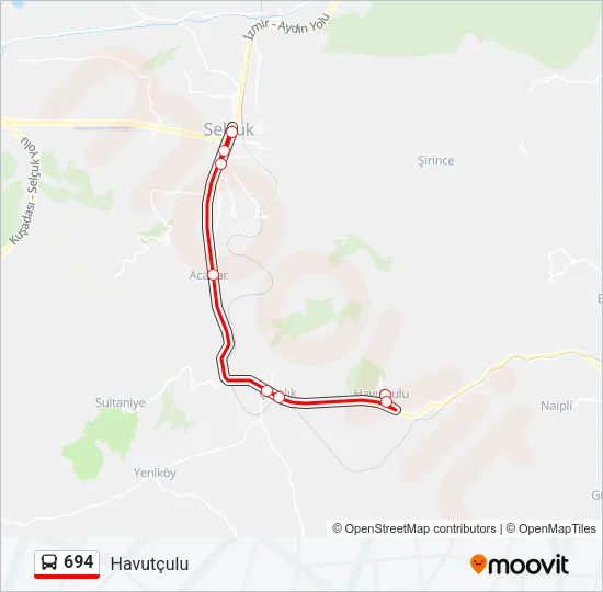 694 Bus Line Map