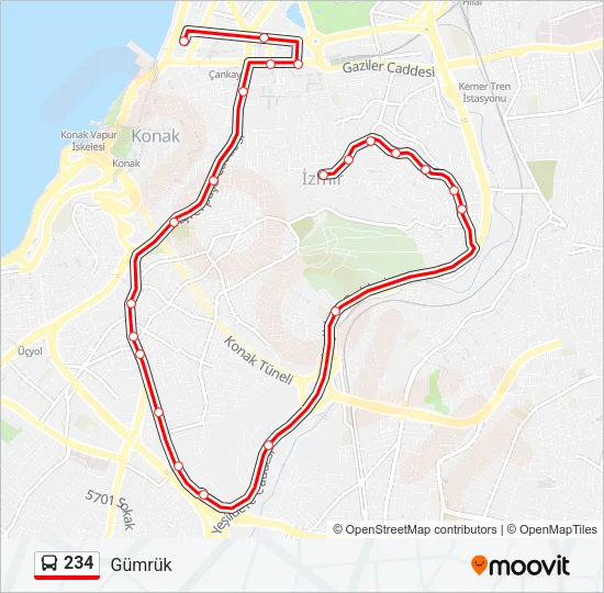 234 Bus Line Map