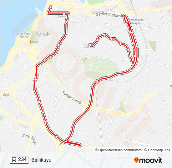 234 Bus Line Map