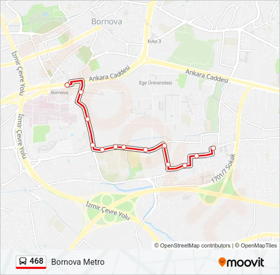 468 Bus Line Map