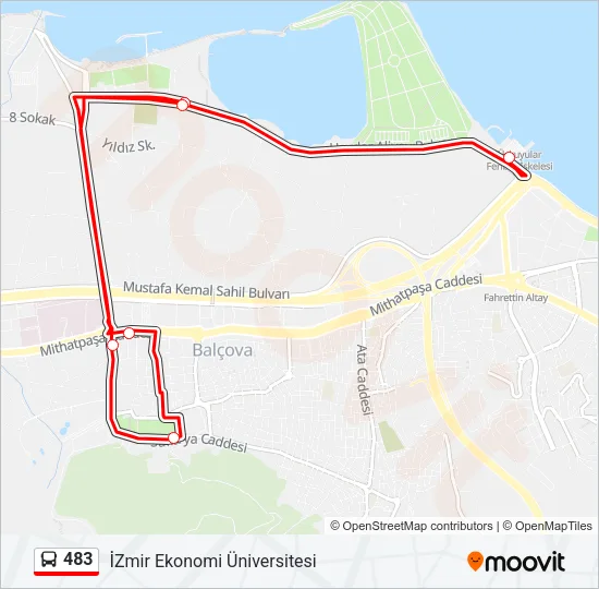 483 Bus Line Map
