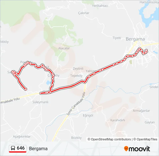 646 Bus Line Map