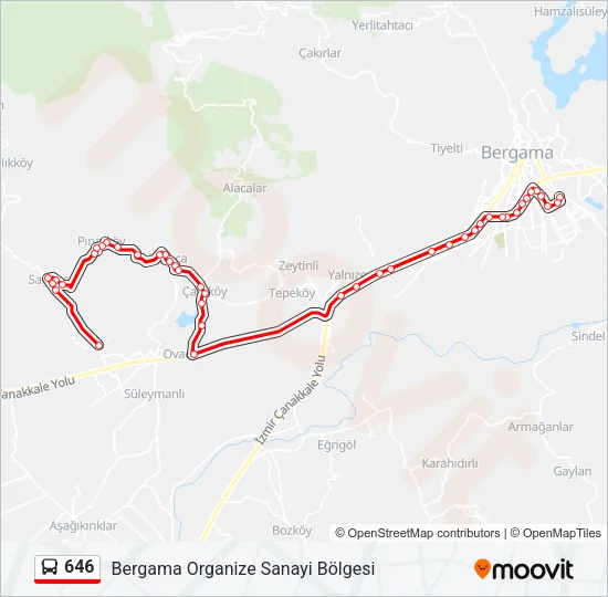 646 Bus Line Map