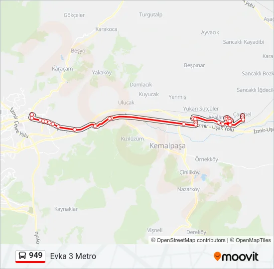 949 Bus Line Map