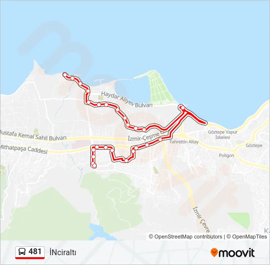 481 Bus Line Map