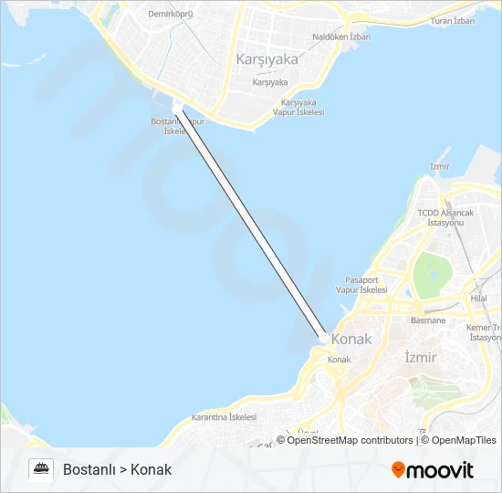 BOSTANLI - KONAK  Line Map