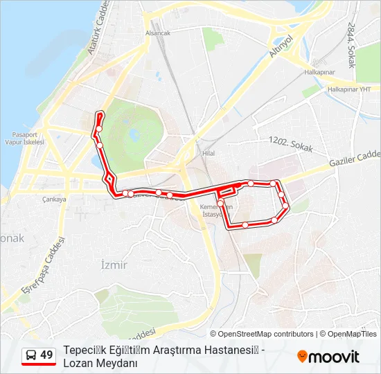 49 Bus Line Map