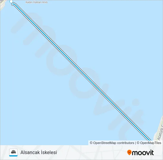 KARŞIYAKA - PASAPORT - ALSANCAK Ferry Line Map