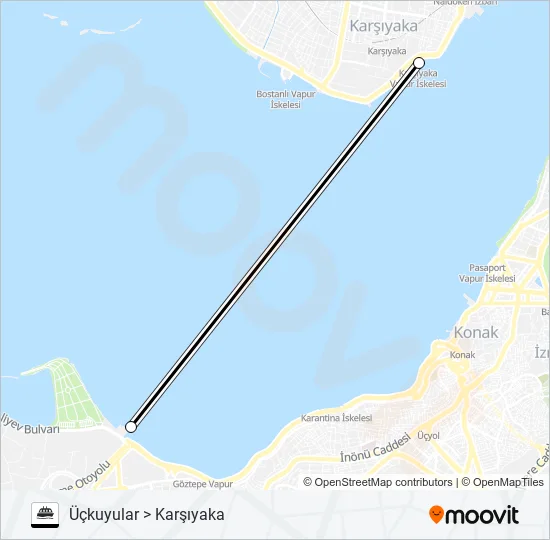 KARŞIYAKA - ÜÇKUYULAR  Line Map