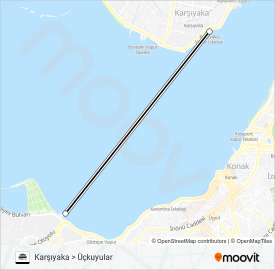 KARŞIYAKA - ÜÇKUYULAR  Line Map