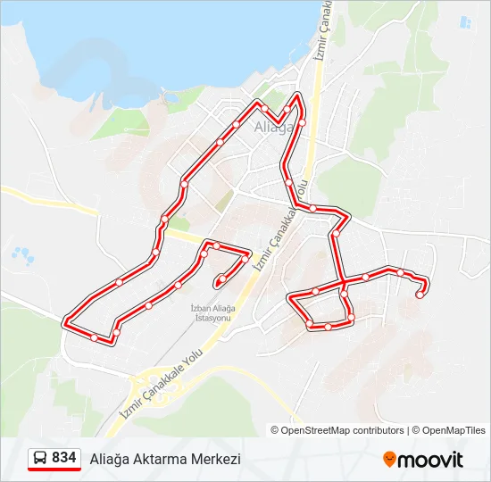 834 Bus Line Map