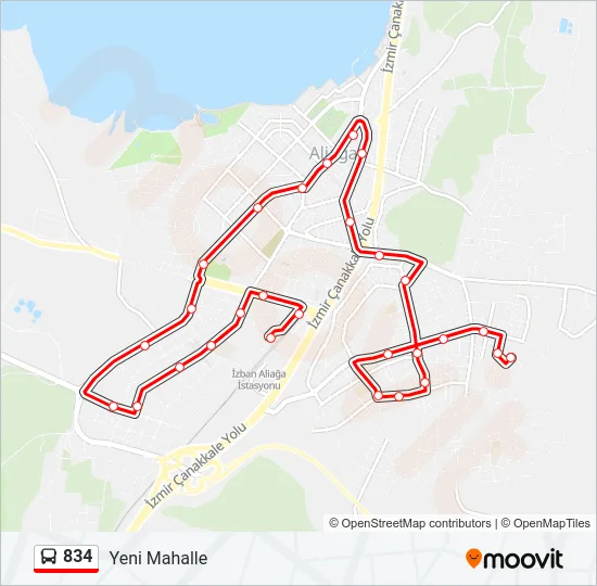 834 Bus Line Map
