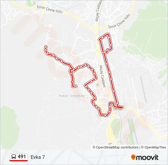 491 Bus Line Map