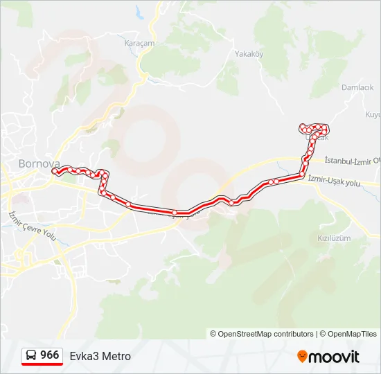966 Bus Line Map