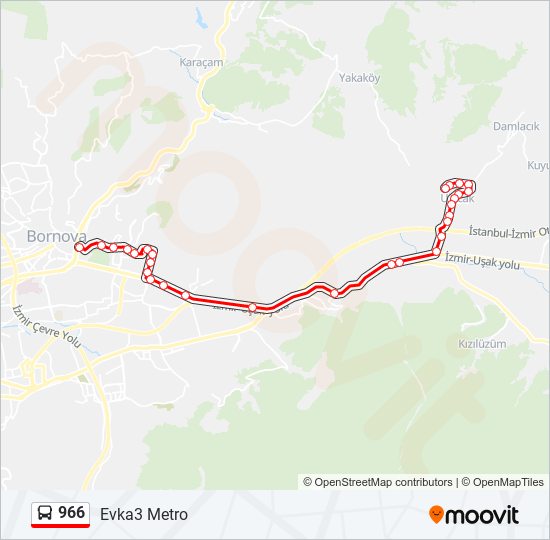 966 bus Line Map