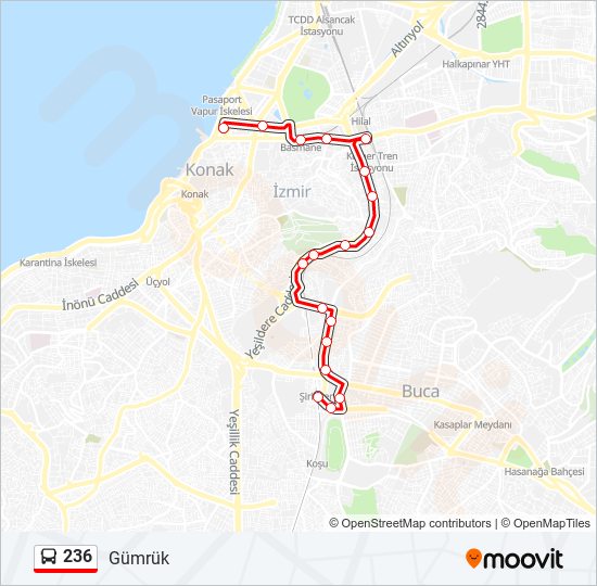 236 bus Line Map