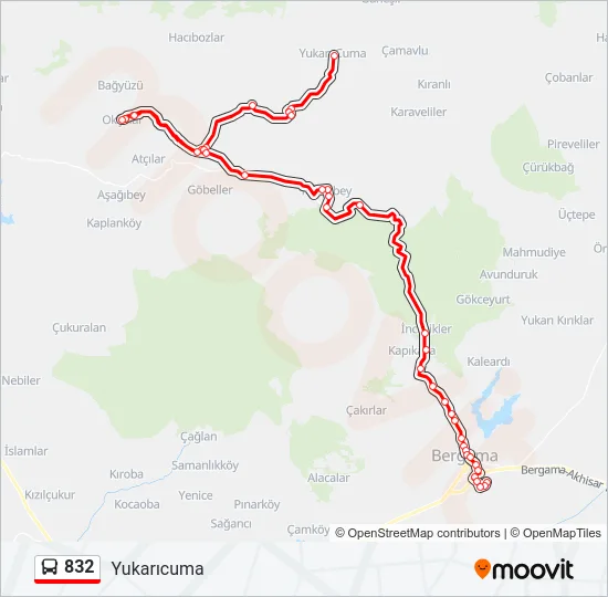 832 Bus Line Map