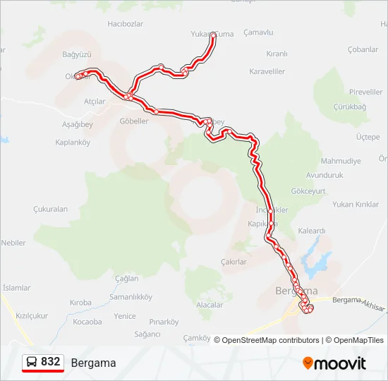 832 Bus Line Map