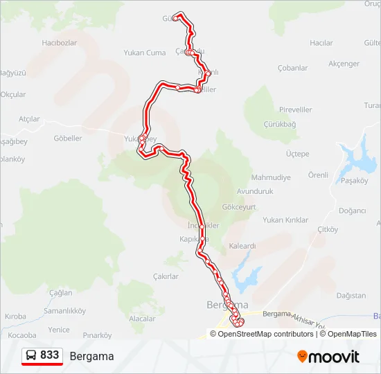 833 Bus Line Map