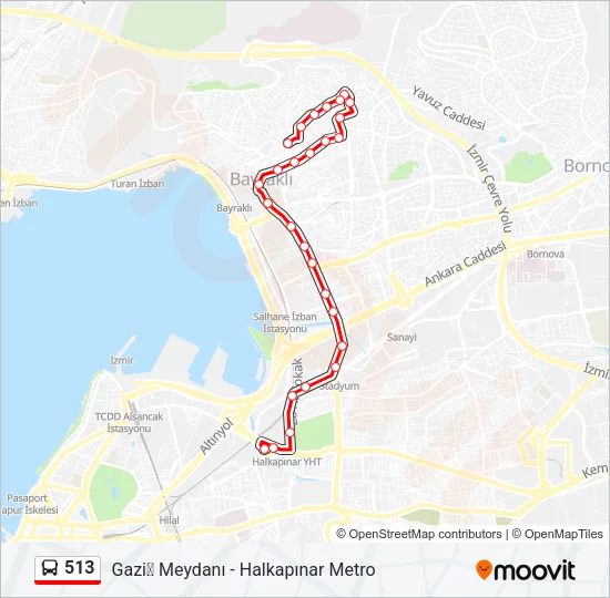 513 Bus Line Map