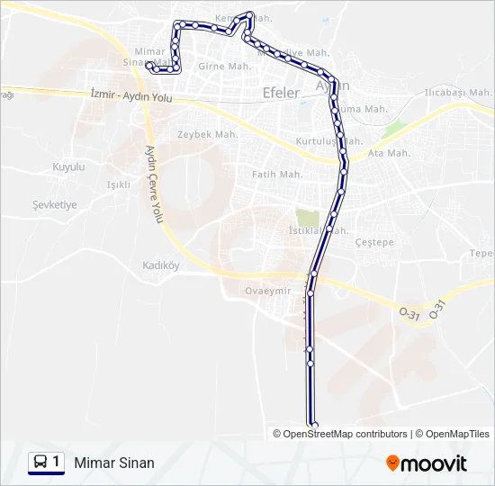 1 Bus Line Map