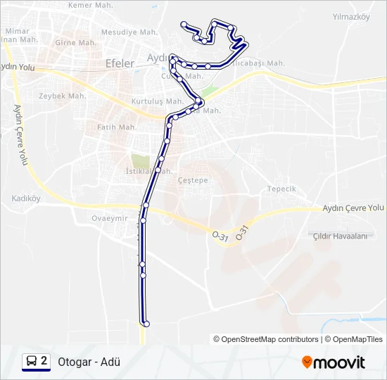 2 Bus Line Map