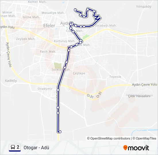 2 Bus Line Map