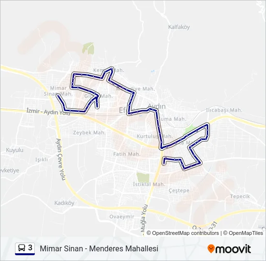 3 Bus Line Map