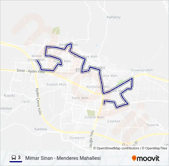 3 Bus Line Map