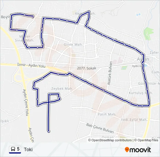 5 Bus Line Map