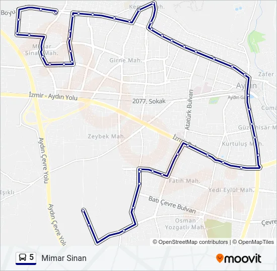 5 Bus Line Map