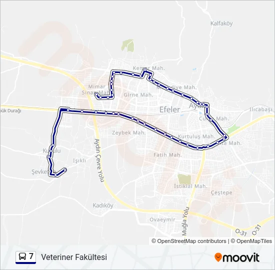 7 Bus Line Map