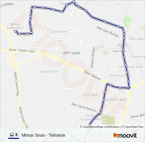 8 Bus Line Map