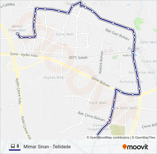 8 Bus Line Map