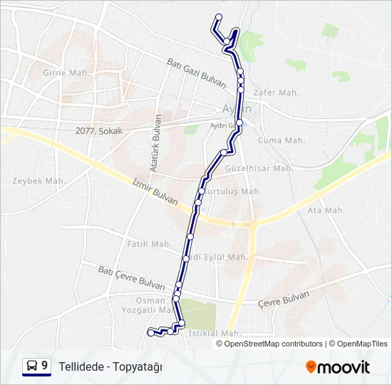 9 Bus Line Map