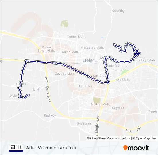 11 Bus Line Map