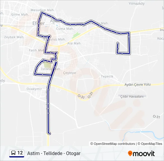 12 Bus Line Map
