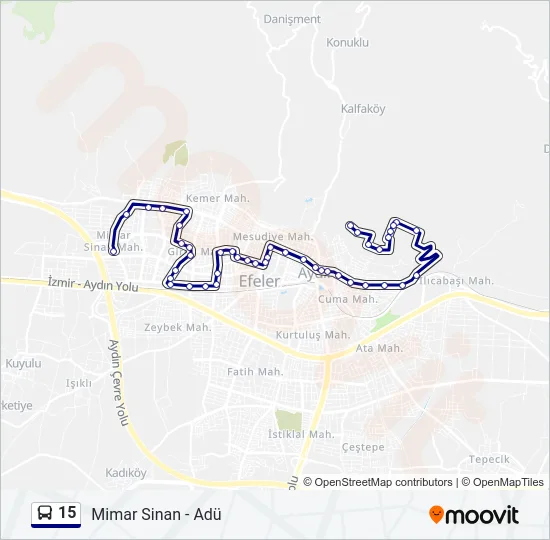 15 Bus Line Map