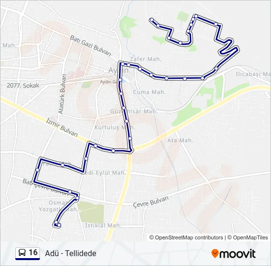 16 Bus Line Map