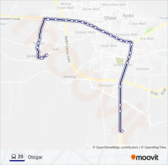 20 Bus Line Map