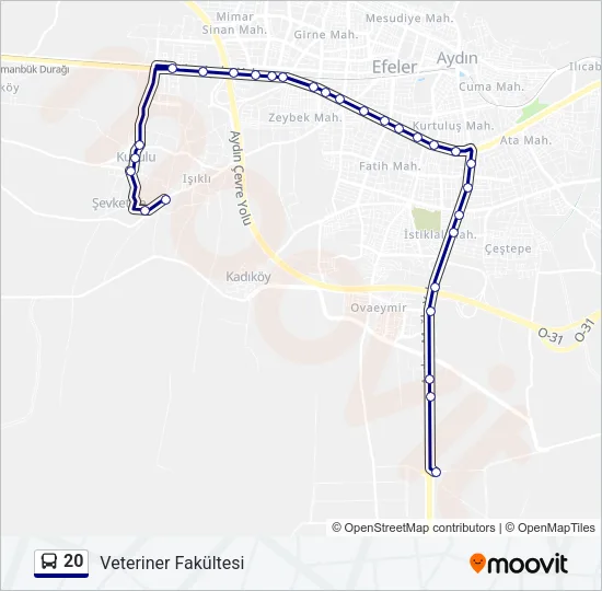 20 Bus Line Map