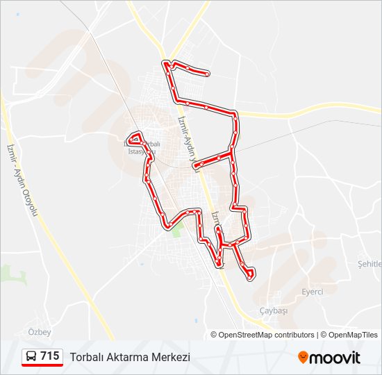 715 otobüs Hattı Haritası